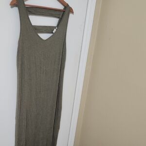 Beacon Cove Olive Green Strappy-Back Maxi Dress